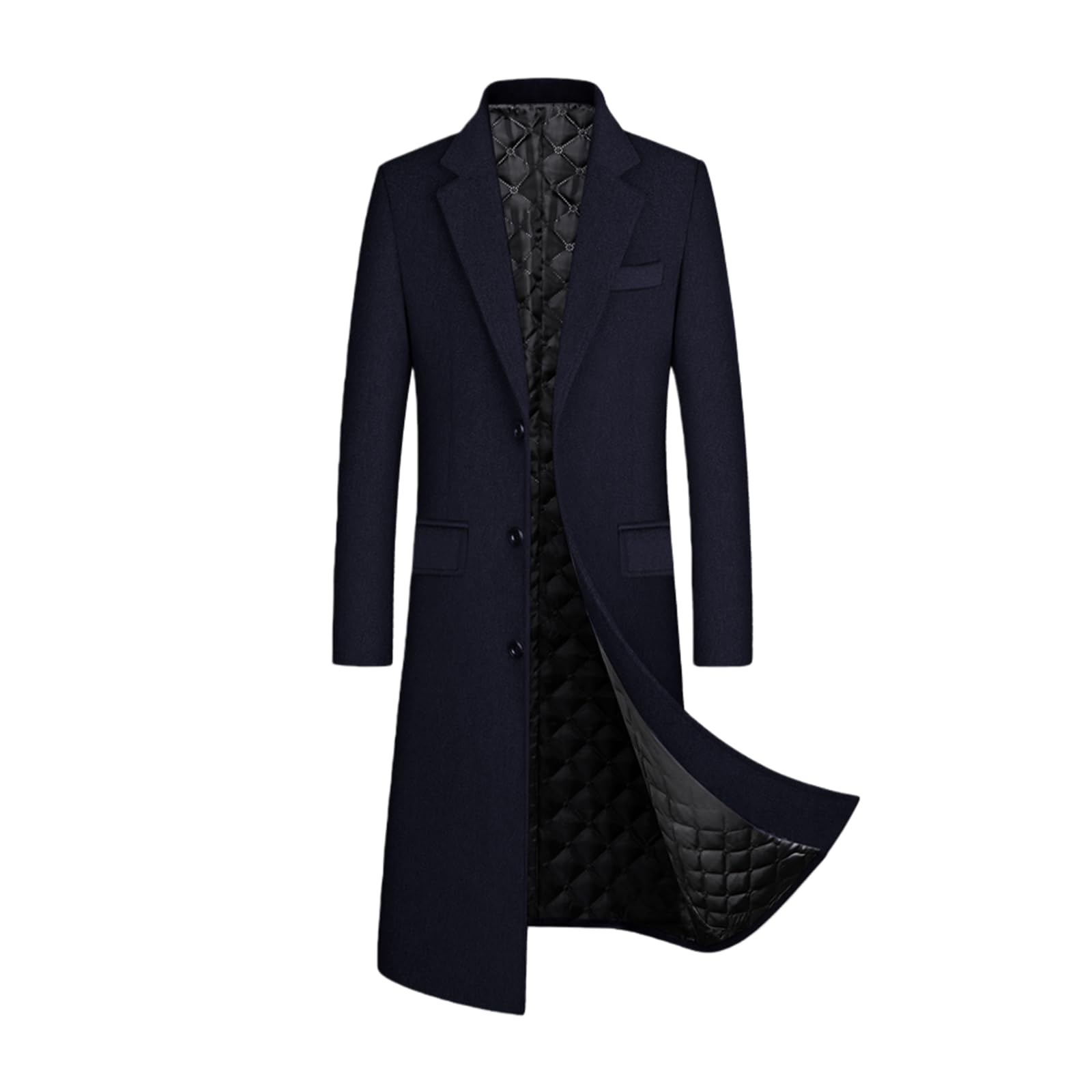 

Kayiyasu Честерфилд Длинное Зимнее Тренч Деловое Шерстяное Плюс Толстое Для Холодной Погоды Мужское Пальто, Пальто, Пальто, Размеры, Верхняя одежда, Защита, Черный, M-2XL