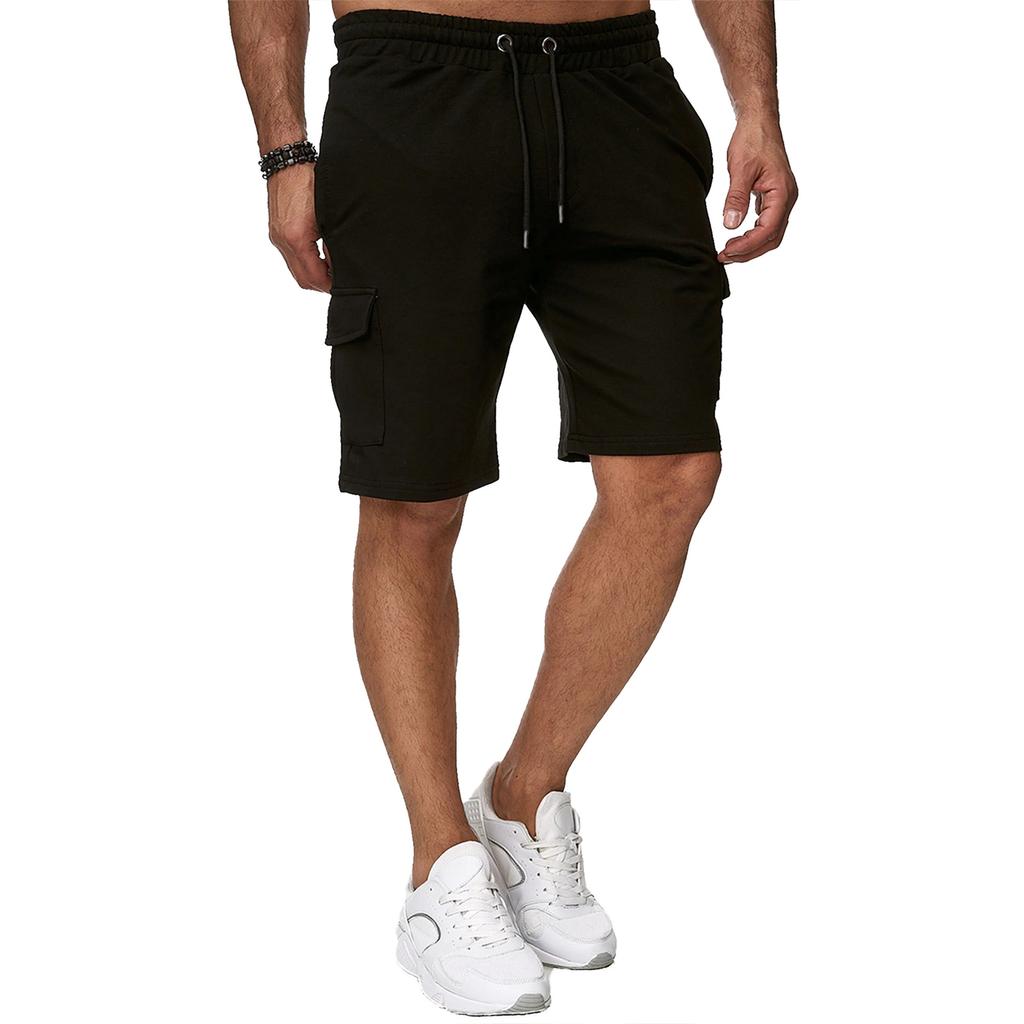 Men's Work Pants with Multiple Pockets Fitness Sports and Casual Five Quarter Pants, Plus Size Shorts