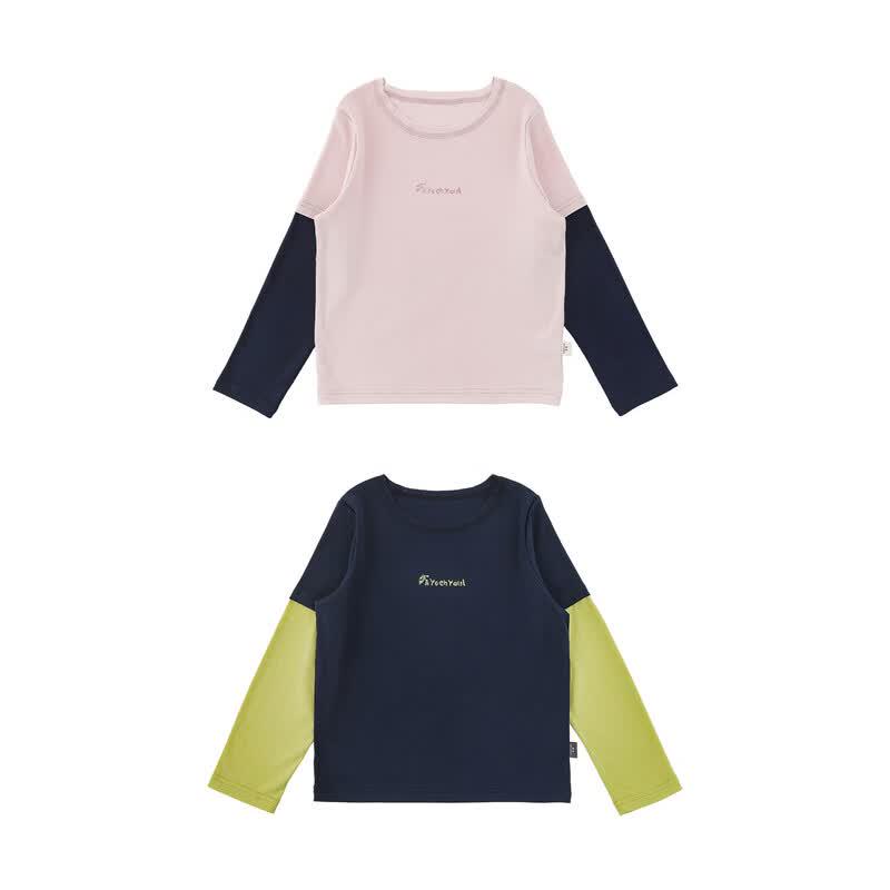 Youyou Girls' Faux Two-Piece Long-Sleeve T-Shirt