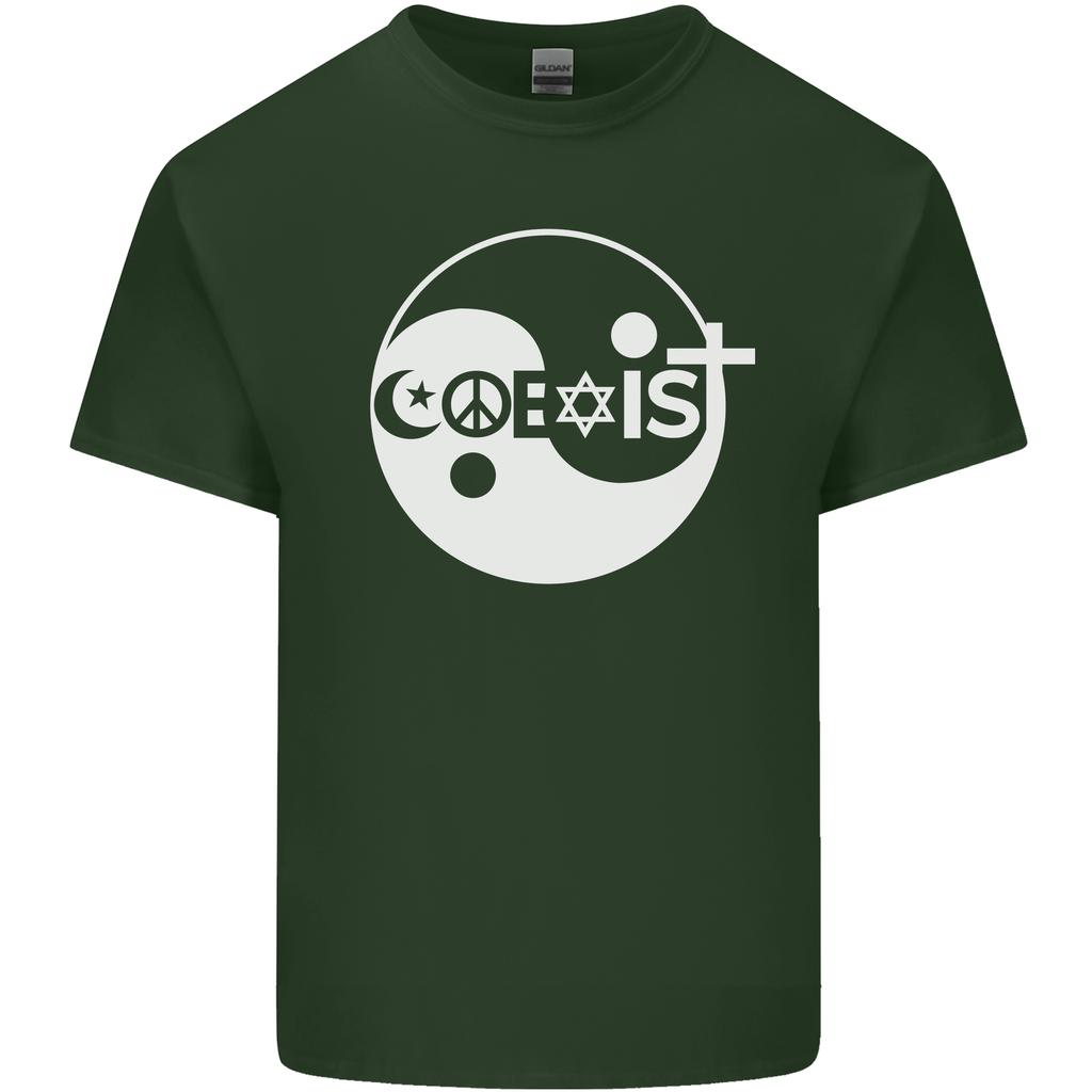 Coexist World Peace Love Religion Hippy Anti War Unisexs Light Cotton TShirt
