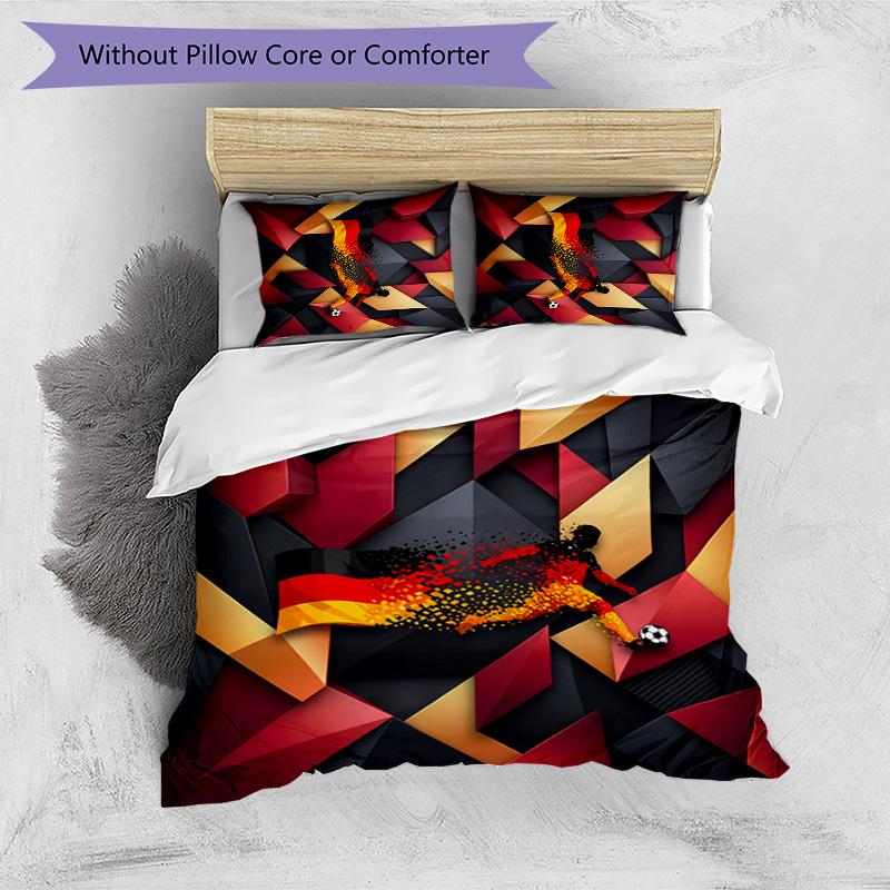 Germany Football Printed Bedding 3 Piece Set Cozy Breathable Bed Cover Set As Housewarming Holiday Gift