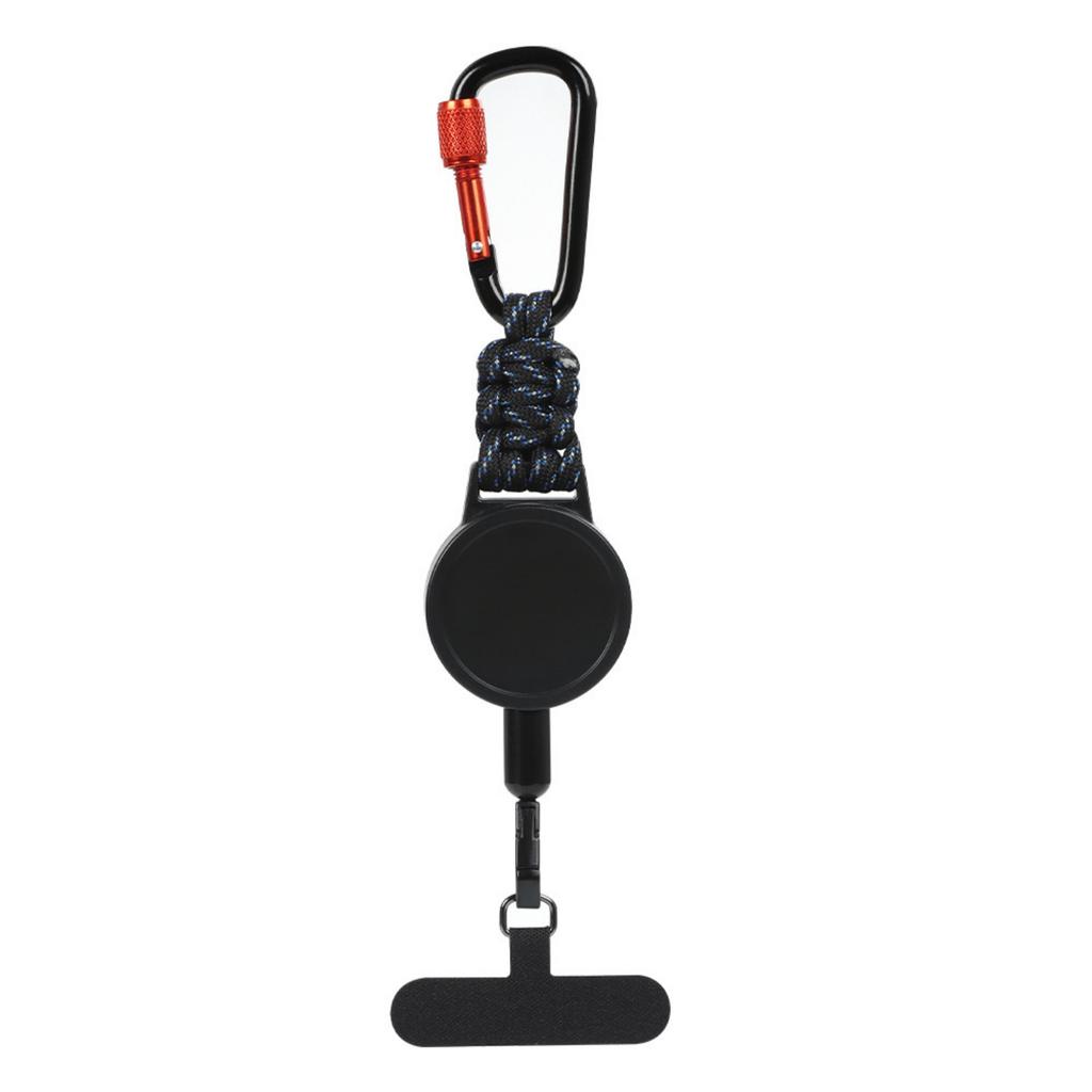 Retractable Keychain with Carabiner Clip, Portable Thick Woven Strap for Outdoor Use