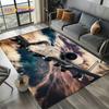 Cartoon 3D Space Spitfire Aircraft  Air Force Jet Fighter Carpet Rug for Living Room Bedroom Sofa Decoration,Non-slip Floor Mat