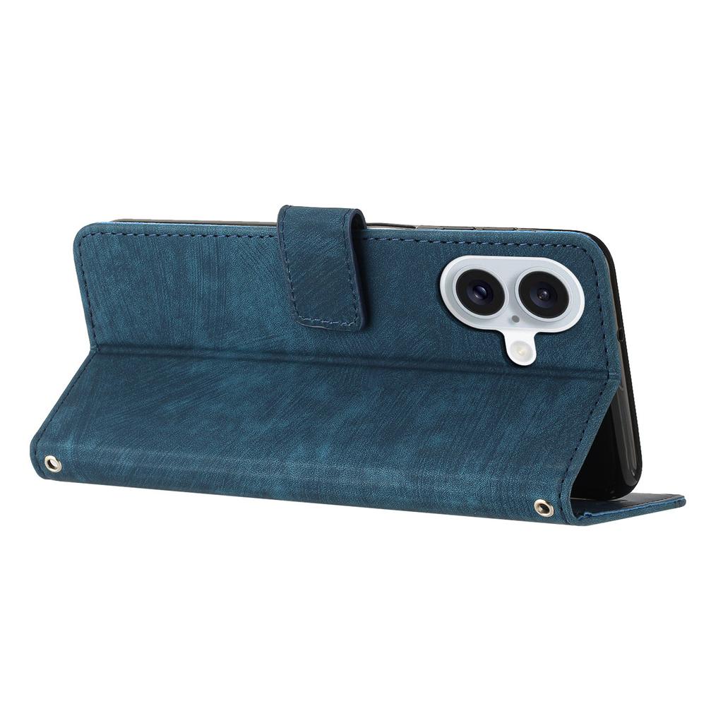 For iPhone 16 Plus Case Flip Wallet Protective Lines Leather Phone Cover