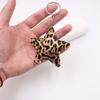 New Fashion Leopard Print Five-pointed Star Leather Car Keychain Luggage Pendant Women's Key Chain Bag Accessory Gift Decoration
