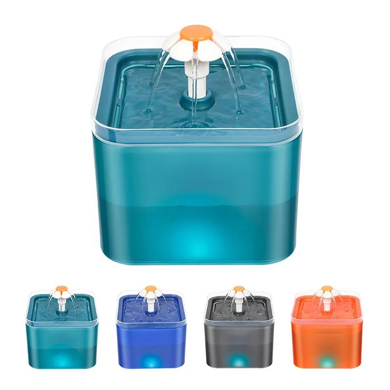 Automatic Cat Drinking Fountain with LED Lighting USB Pet Water Dispenser with Recirculate Filtring for Fresh Clean Water