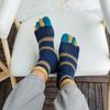 Breathable Middle Tube Striped Five Toe Cotton Crew Socks Toe Socks Male Hosiery Five Finger Socks