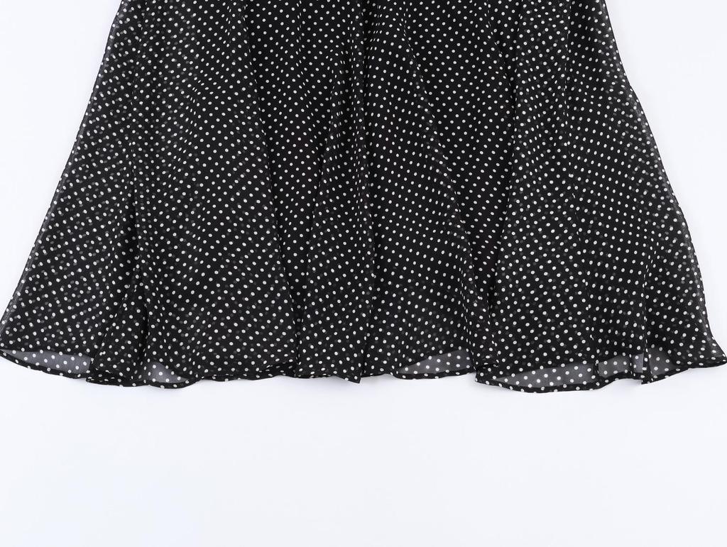 2025 Autumn European & American Style Women's Polka Dot A-line Mid-length Skirt