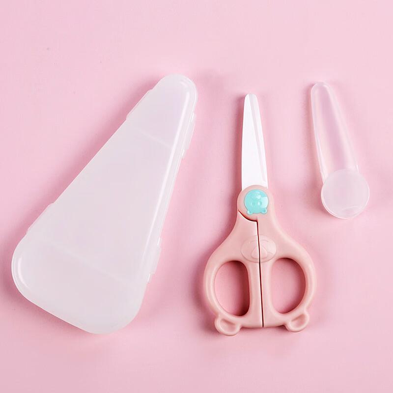 ZISIZ Baby Food Scissors with Storage Case - 2 Pack