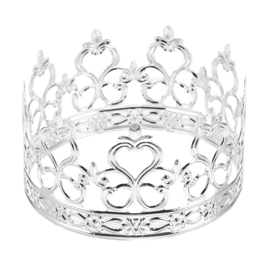Silver Mini Crown Cake Topper Princess Tiara Cake Decoration Wedding Birthday Party Cupcake Centerpiece Crown for Flower Bouquet