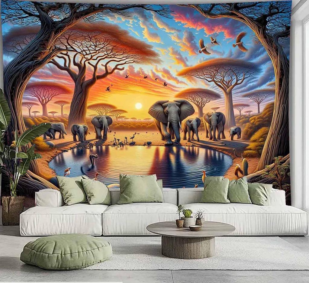 3D Fierce Bear Breakthrough Wall Art Tapestry, Aggressive Powerful Animal Print Poster Wide Wall Hanging For Bedroom Living Room