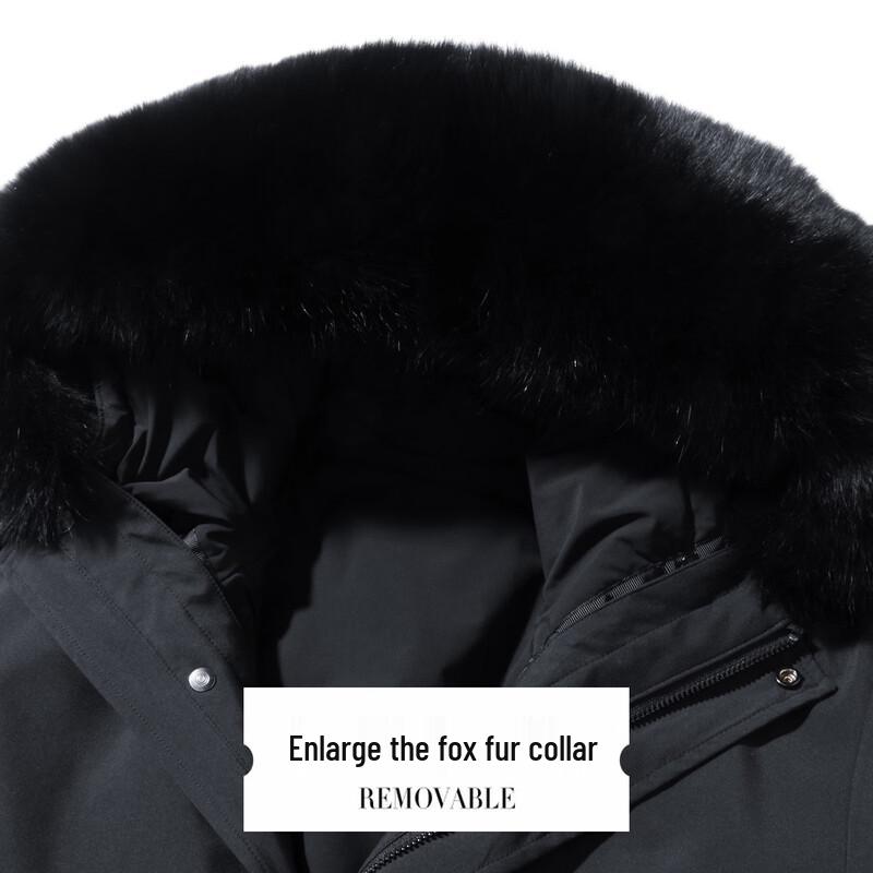 KAISER Mid-Length Parka with Fox Fur Collar and Removable Rabbit Fur Lining