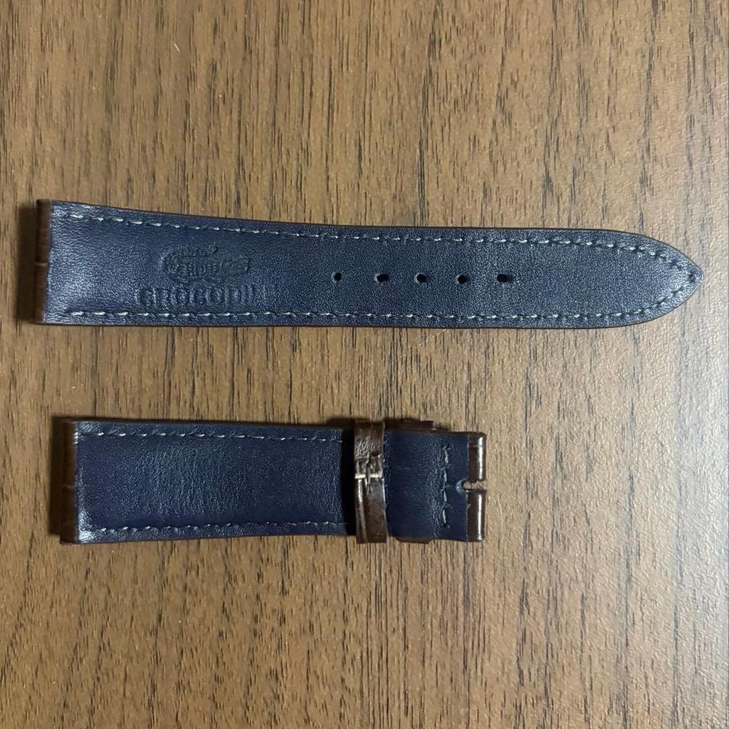 Used Genuine Crocodile 22mm-18mm Dark Brown Watch Band