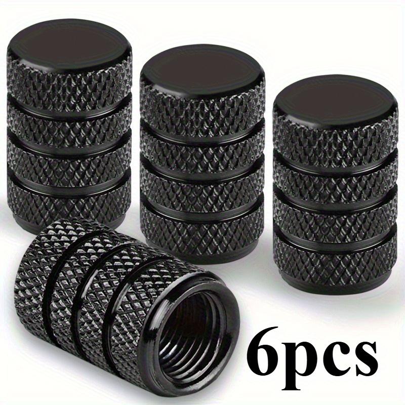6 aluminum alloy color knurled valve caps, general tire valve covers, dust-proof automotive general accessories