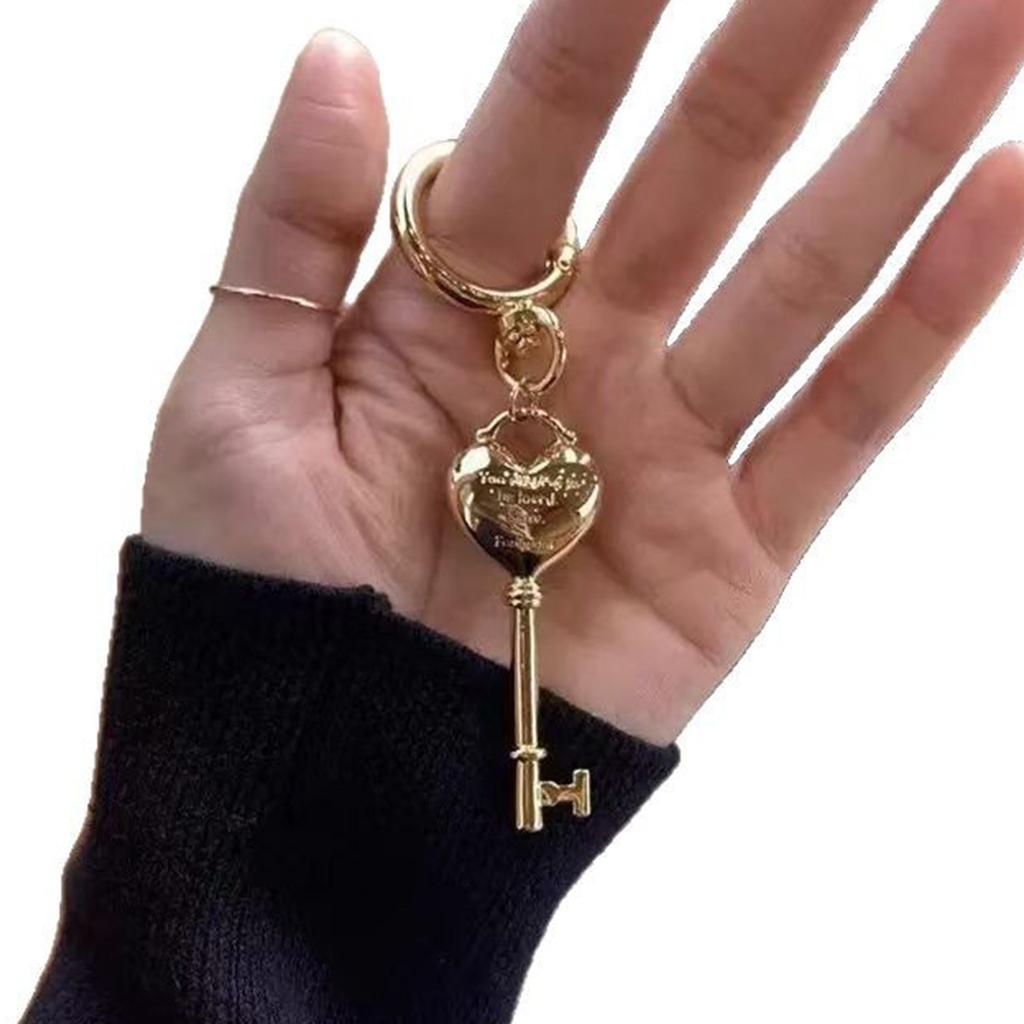 Heart Lock Pendant Keychain Multi-Functional Bag Decoration Couple Gift For Anniversaries Engraved Accessory For Bags
