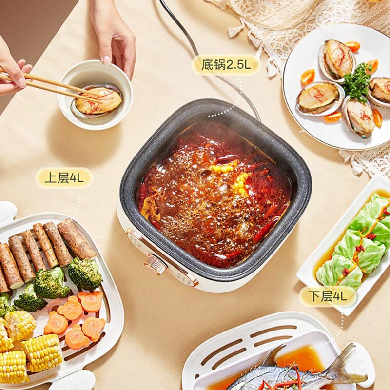10.5L Electric Food Steamer Large Capacity Double Layers Multi Cooker Breakfast Maker Household Mini Steam Pot Cooking Machine
