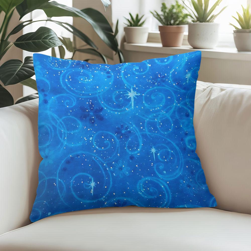 Blue Sparkle Swirl square Jacquard Pillow Cover for Sofa Office Waist Cushion Cover Home Decorative Pillowcase