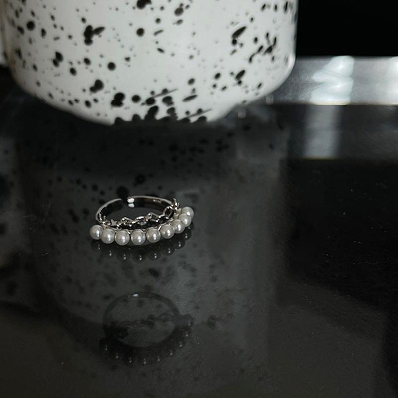 Rhinestone Exquisite Korean Fivepointed Star Adjustable Open Ring For Women Fashion Jewelry