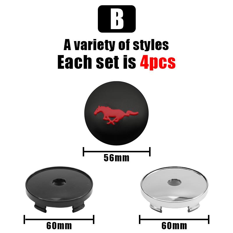 4Pcs 60MM Car Styling Center Wheel Cap Hub Rim Cover Sticker Emblem For Ford Focus Mondeo Mustang Fiesta Kuga MK2 Everest Escape