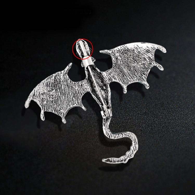 Pterosaur Enamel Brooch Pin Winter Rhinestone Lapel Pin Gothic Winter Jewelry