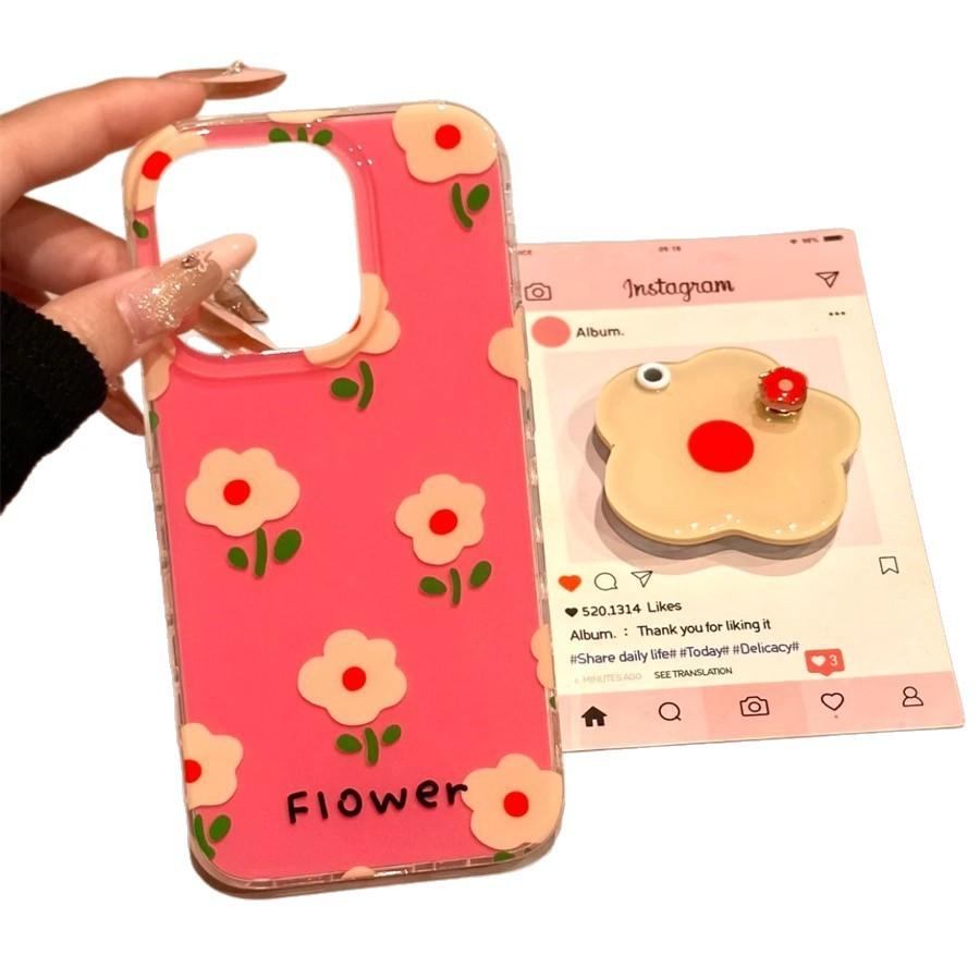 

Однослойный цветок розы красного цвета для IPhone 16pomax для Apple 15pr Чехол для телефона 14 Новая модель 13 Мультяшный 12 For Apple 6