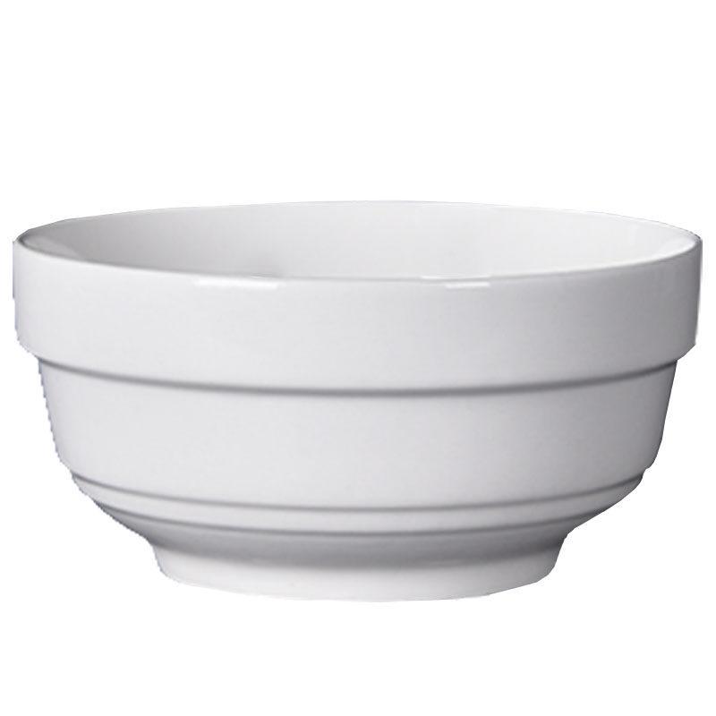 Pure White Ceramic Bowl: Edge Protector Noodle, Rice, Soup, Porridge Bowl for Household and Restaurant Tableware.