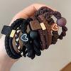 5pcs Simple Heart-shaped Hair Ring Women High Elastic Korean-style Rubber Band Hair Accessories