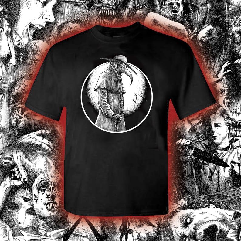 Plague Doctor T-shirt Street Fashion Casual Art Aesthetic Short Sleeve Round Neck Cotton High Quality Print Tops