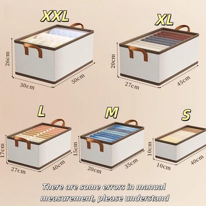 1pc Foldable Fabric Storage Box for Home Use Wardrobe Organizer for Clothes and Pants Layered Storage Solution