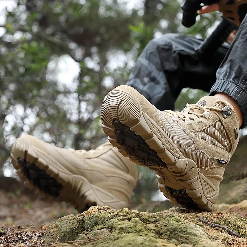 Men Tactical Boots Waterproof Army Plus Work Climbing Shoes Size Boot Anti-Slip Casual Outdoor Military Brand Ankle Hiking Shoes