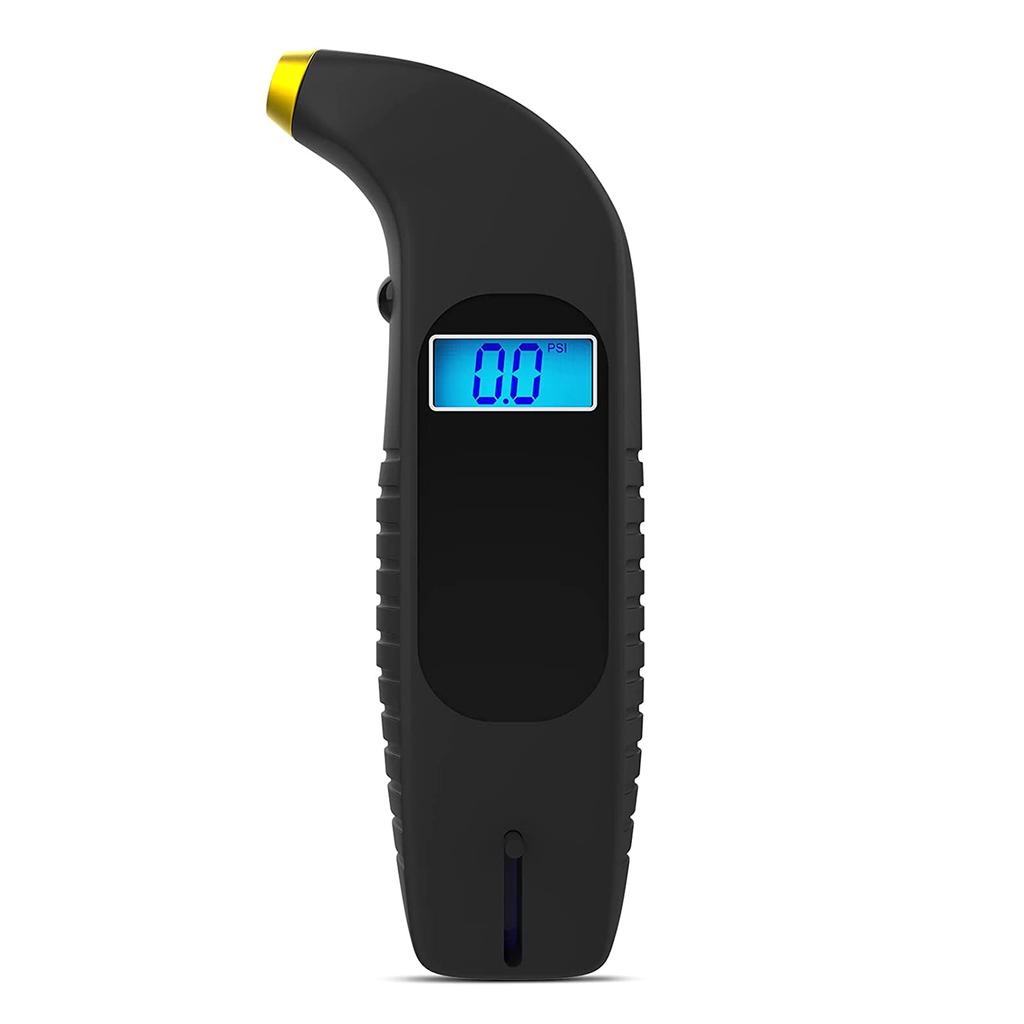 2 In 1 Digital Tire Pressure Gauge with Depth Test 150PSI 4 Settings for Car Truck Bicycles Backlit LCD Non-Slip Grip