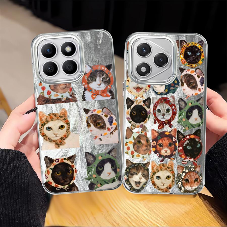 Case for Honor X8a X7b X9c 200 Pro X8b X9b X9a 200 400 Lite X8c Soft Shell Retro Cat Art