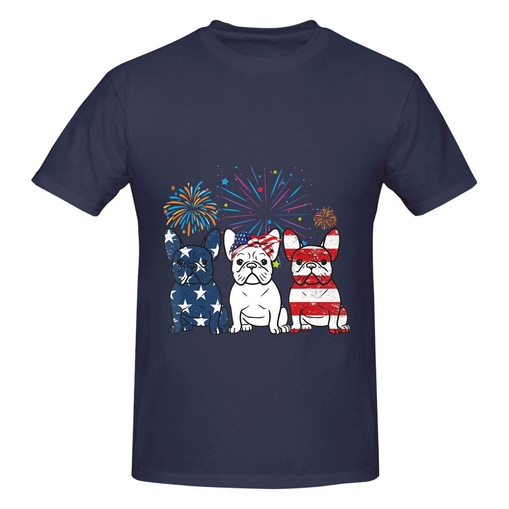 1 Piece Independence Day Funny 100 Cotton Tshirt French Bulldog Tops Tees For Unisex