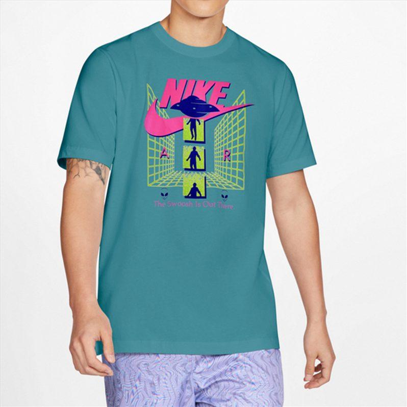 Nike T Shirts Men's Blue Crew Neck Moderate Straight Fit CU6949-424
