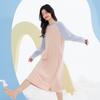 Women's Summer Cotton Round Neck Mid-Length Nightgown