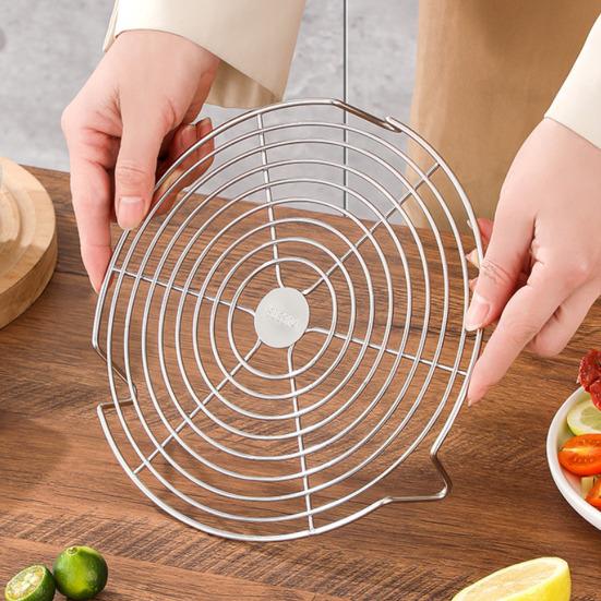 Stainless Steel Round Steamer Rack Dishwasher Safe Multifunction Baking Steaming Roasting Cooking Rack Kitchen Gadget