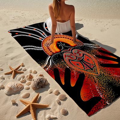 Australian Aboriginal Style Beach Towel, Super Soft Microfiber, Gift for Her/Him, Birthday, for Pool, Beach, Travel, Home Decor Fan Gifts