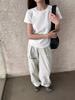 Women's Slim-Fit Stretch Cotton Tee - Simple Letter Print, Short-Sleeve, Summer Style