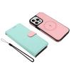 Applicable To iPhone17 Leather Case Samsung S25 Lychee Pattern Splicing Contrasting Color Split Magnetic Attraction Two-in-one Google 10Pro