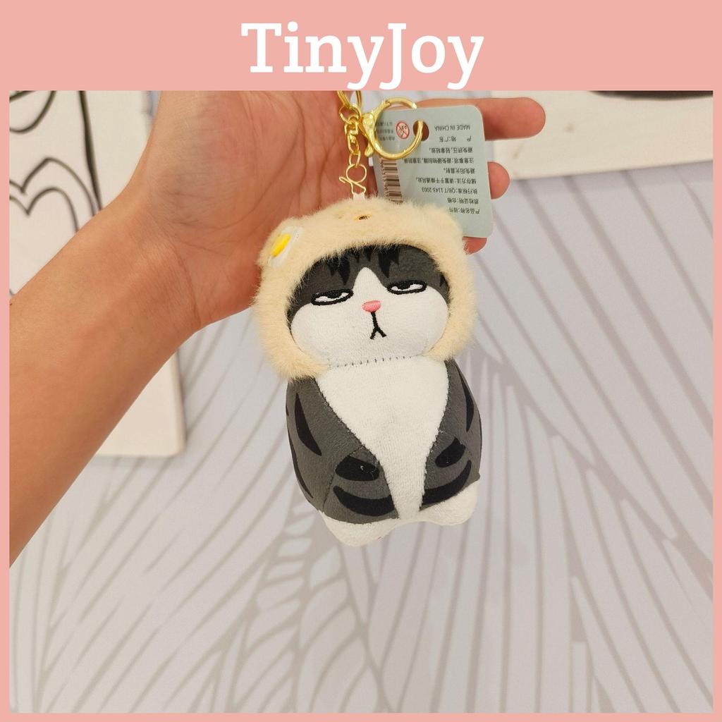 Cute Plush Cartoon Cat Keychain Soft And Fluffy Keyring For Accessories Bag