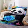 1pc Panda Flower Decoration Blanket - Lightweight Flannel Fleece with Digital Printing, Soft Warm for Sofa, Travel, Camping, Office yy251018264