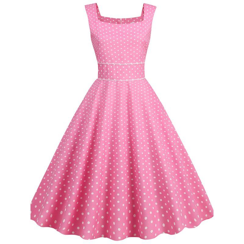 

Fashion Style Amazon Hot Sale Polka Dot Dress Pink S