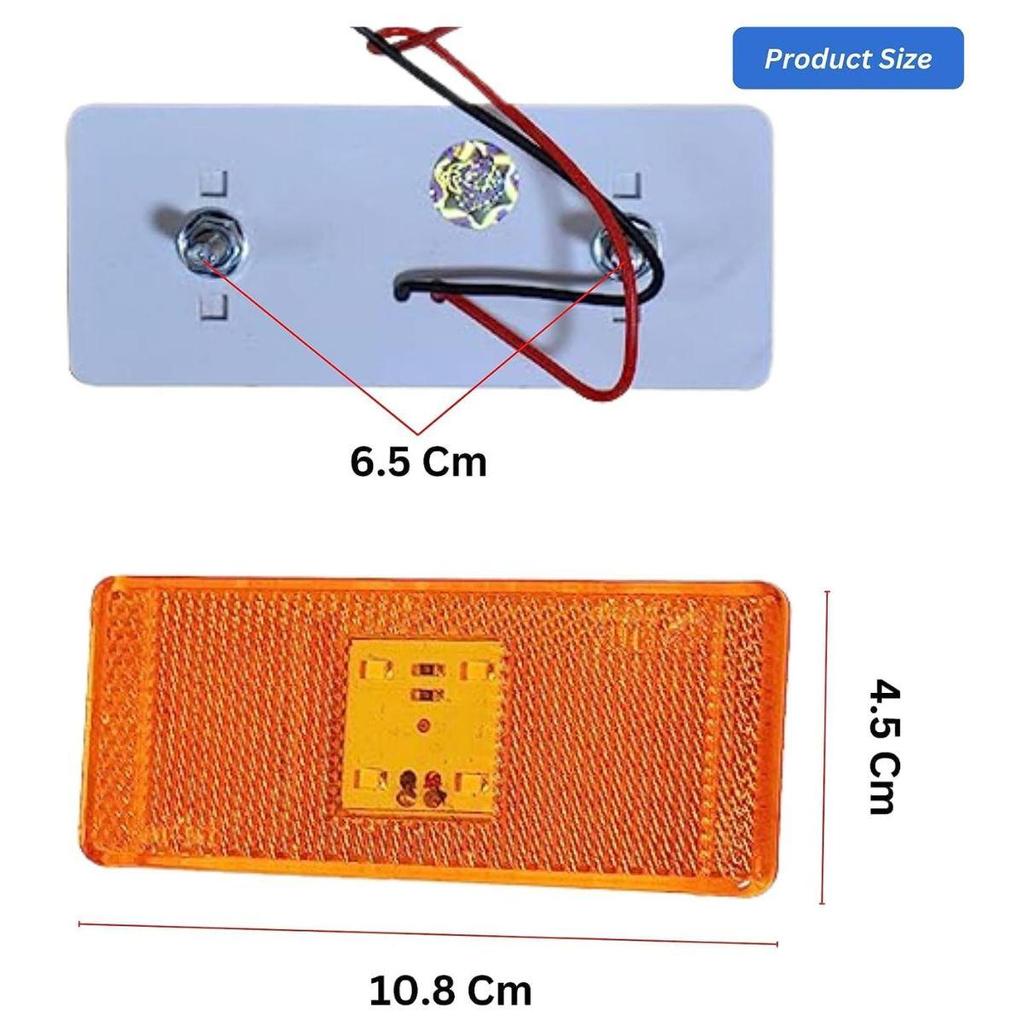 LED Side Indicator Flasher Lights Parking Lamp Taillights for Universal For Bus Trucks Trailers Semi-Trailer Dump Truck (12 Volt)