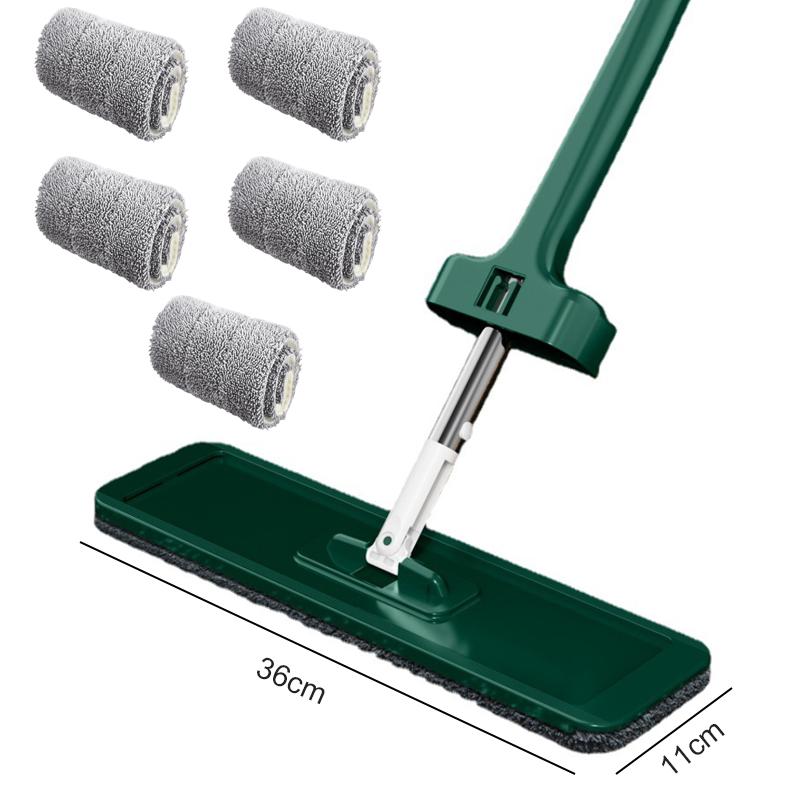 

Швабра для пола из микрофибры, плоская швабра, отжим без рук, швабры для чистки пола для кухни, ванной комнаты, ленивый уборщик, бытовые чистящие средства 36cm with 5 pad
