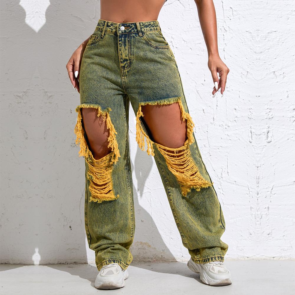 Shascullfites Melody Ripped Women's Blue Jeans Hip-hop Style Fashion Vintage Streetwear Y2K Wide Leg Jeans Baggy Denim Pants