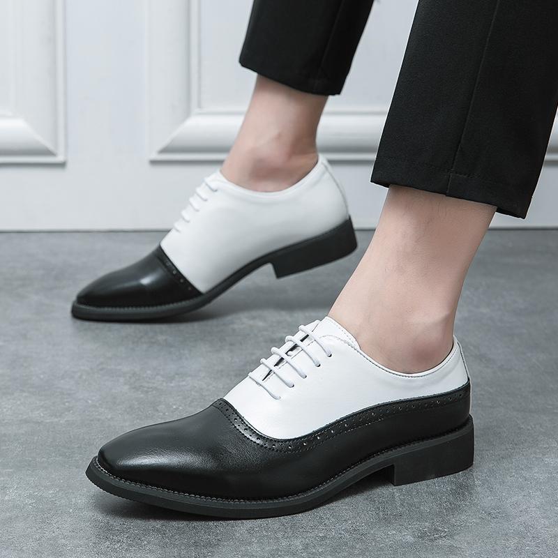 Fashion Mens Luxury Business Shoes Brogue Lace-up Mens Shoe Outdoor Casual British Style Contrast Oxford Shoes Mens Office Shoes