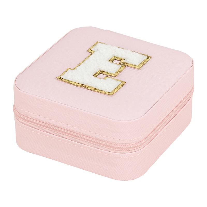 1PC Personalized Portable Jewelry Box for Women Girls Jewelry Case Small Jewelry Storage Pink Initial Letter