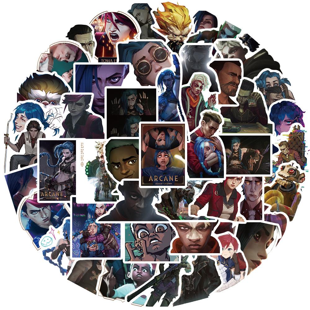 

Non-Toxic 50Pcs Cartoon Anime Arcane Game Stickers Decals For Ipad Cars Motorcycles Water Cups Children S Toys Luggage & Computers