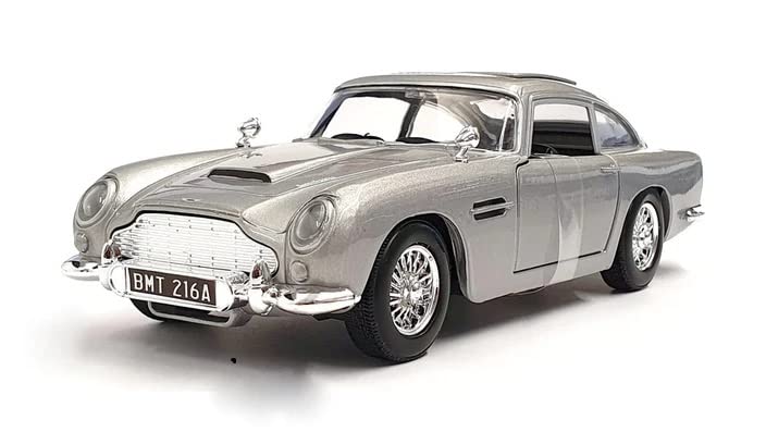 MOTORMAX Měřítko 1/24 Aston Martin Bond Car Kovová stavebnice, ASTON MARTIN DB5 COUPE 1965, z filmu 007 Goldfinger (stříbrný) [Paralelní import]