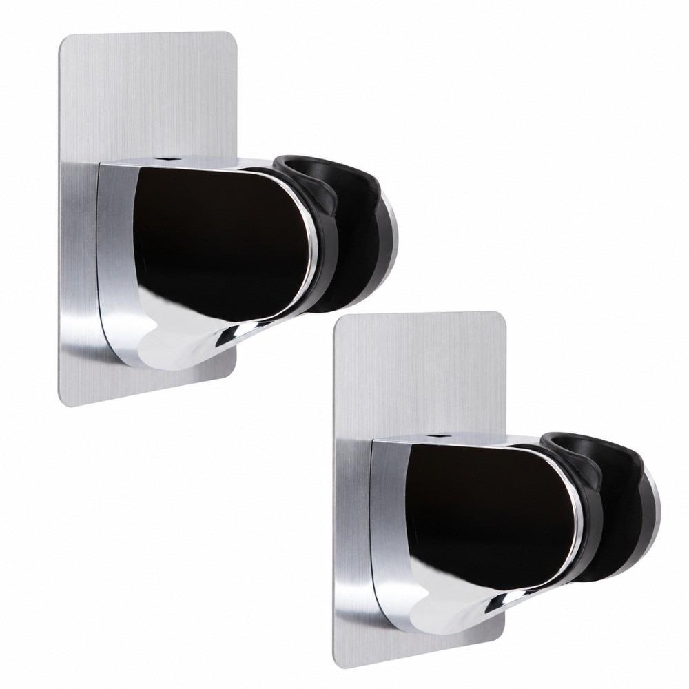 2 Pack Adjustable Showerhead Bracket Self-Adhesive Handheld Shower Holder Shower Head Holder Hotel